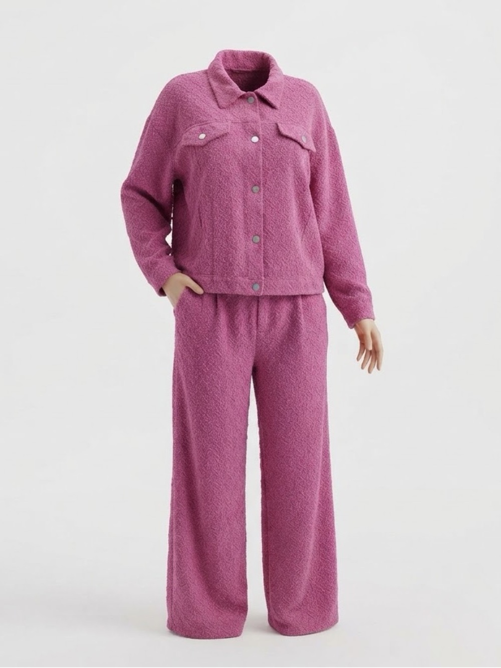 CIDER Pink Jacquard Denim Jacket & Pants Set Size 3XL NWT
